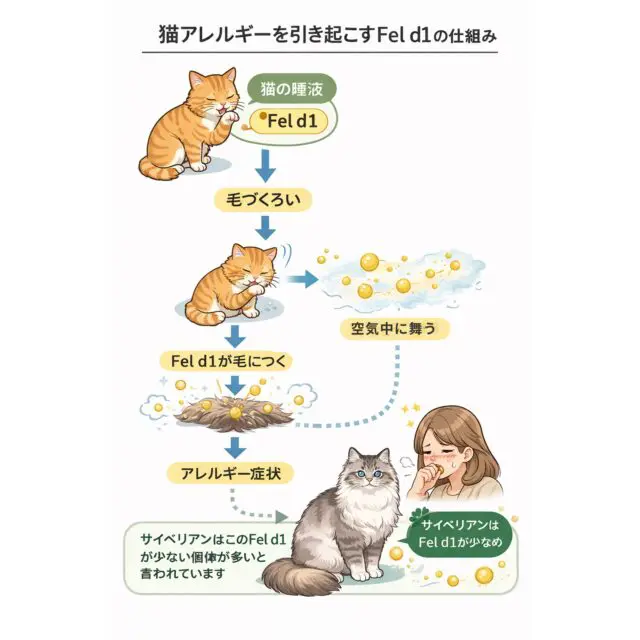 サイベリアンは猫アレルギーでも比較的飼いやすい？Fel d1と研究データ